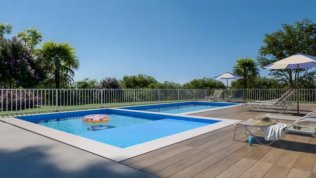 Perspectiva oficial das piscinas